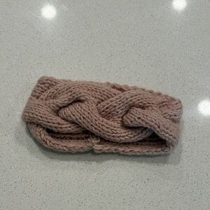 Braided Knit Headband in Pink